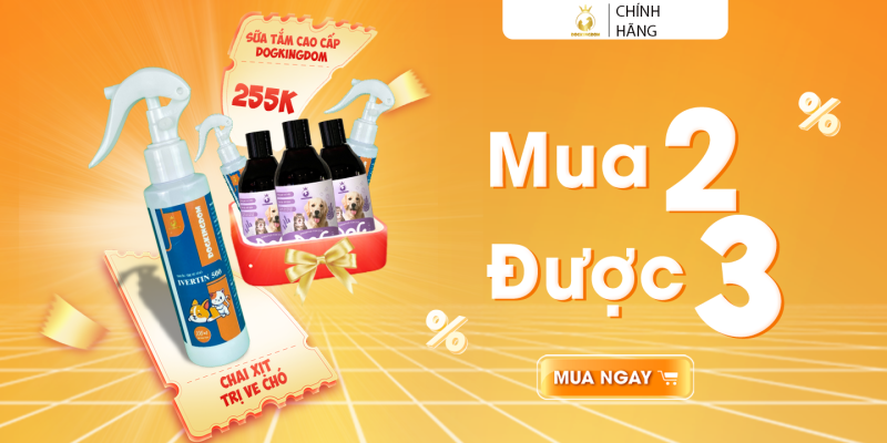 Combo sữa tắm + xịt ve Pet shop Dogkingdom